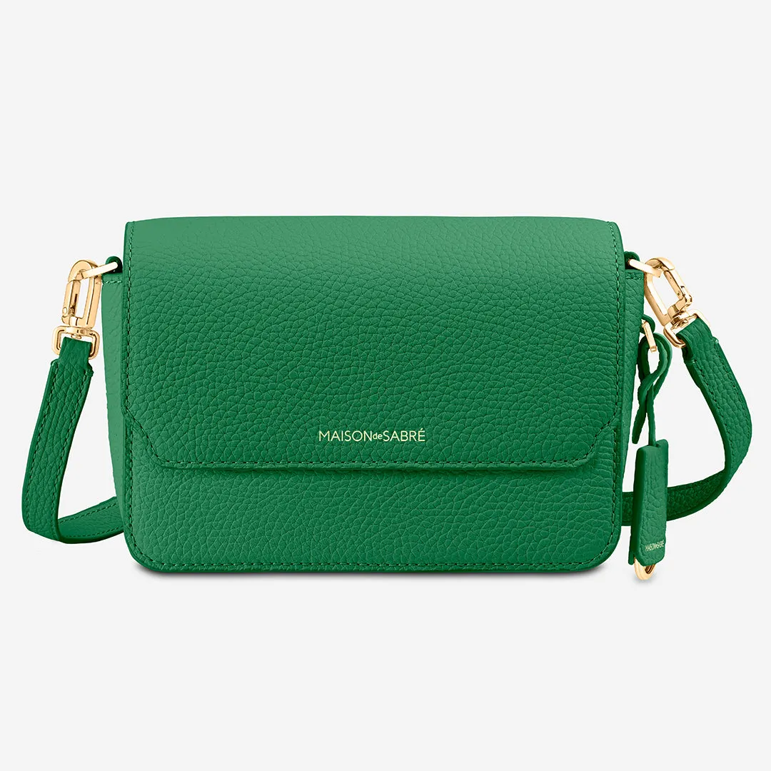 The Mini Flap Bag - Emerald Green