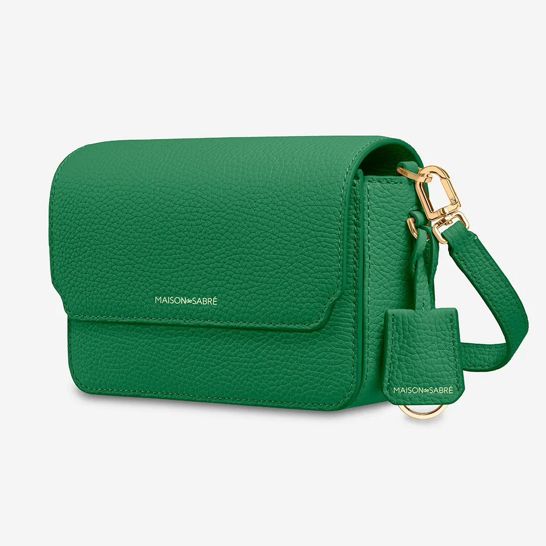 The Mini Flap Bag - Emerald Green