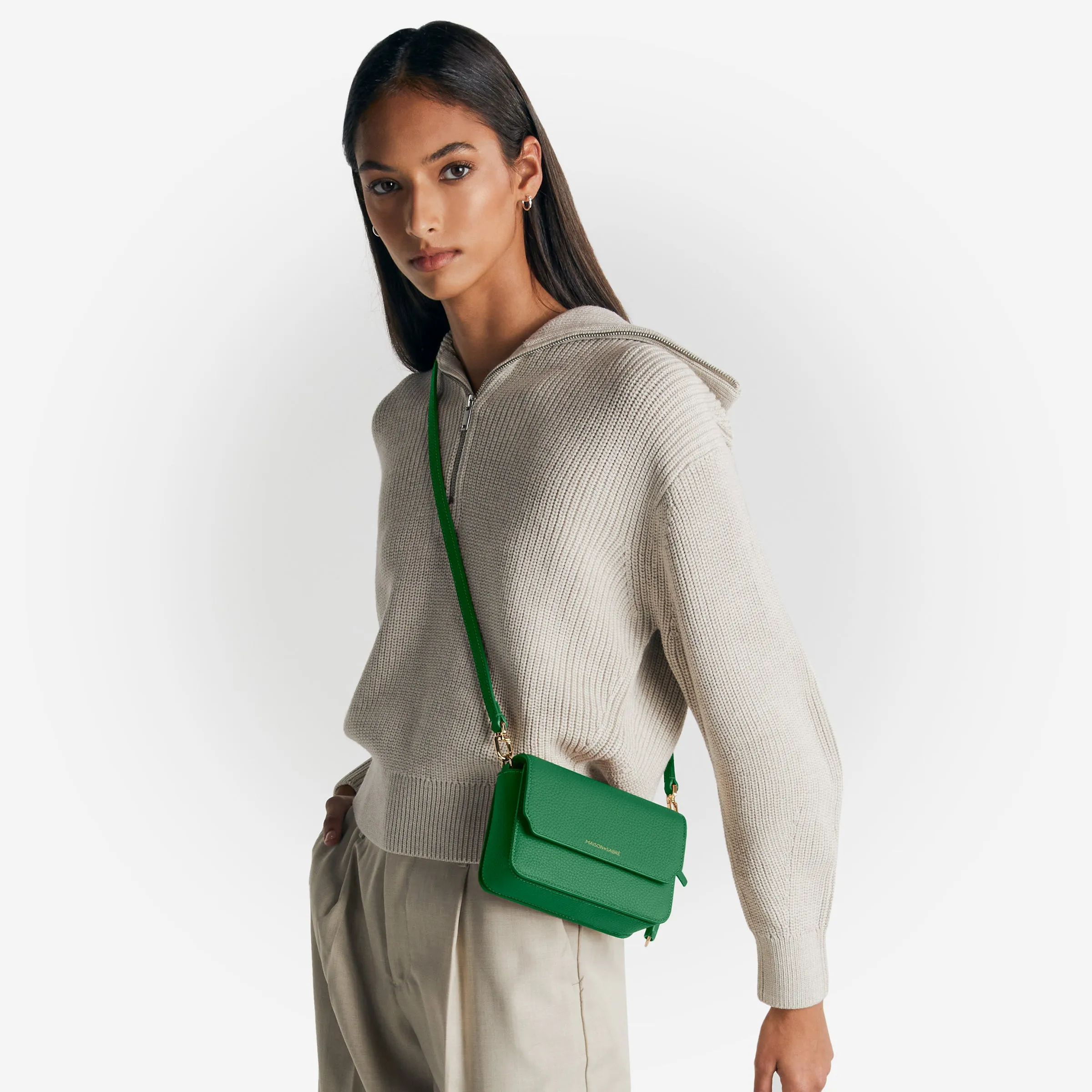 The Mini Flap Bag - Emerald Green