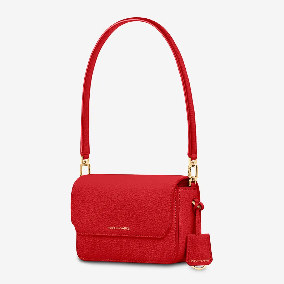 The Mini Flap Bag - Pomegranate Red