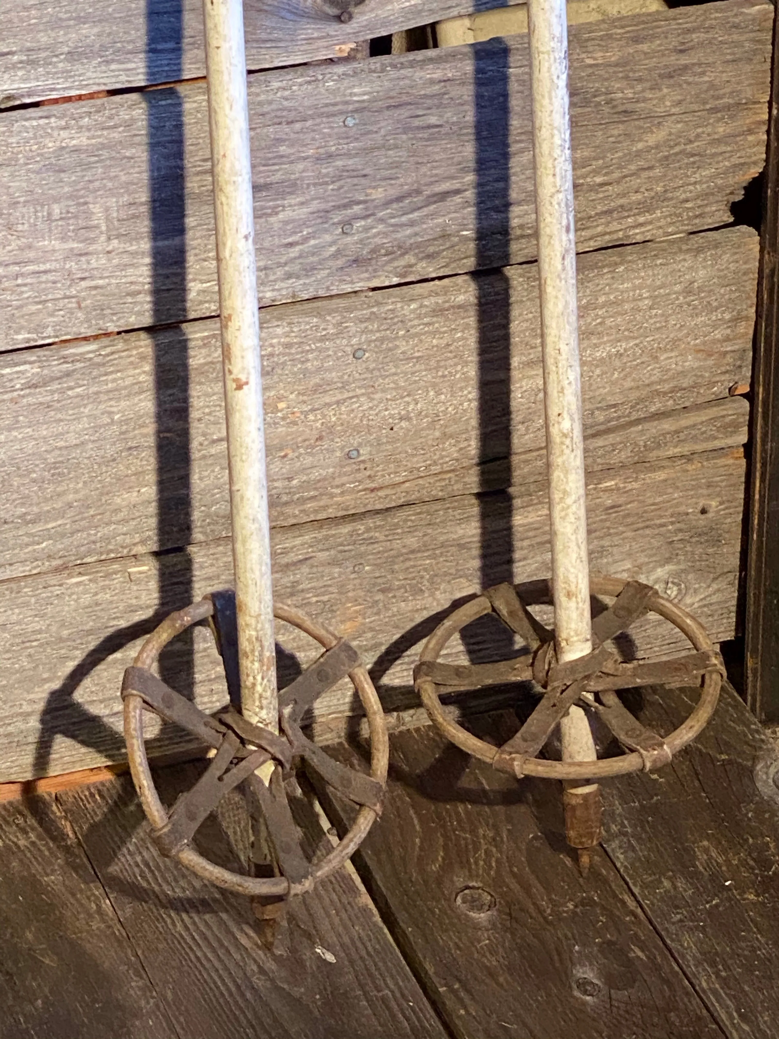 Vintage Military white Ski Poles