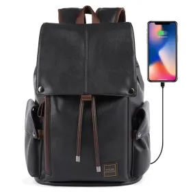 Vintage Travel Laptop Backpack With USB Charging Port