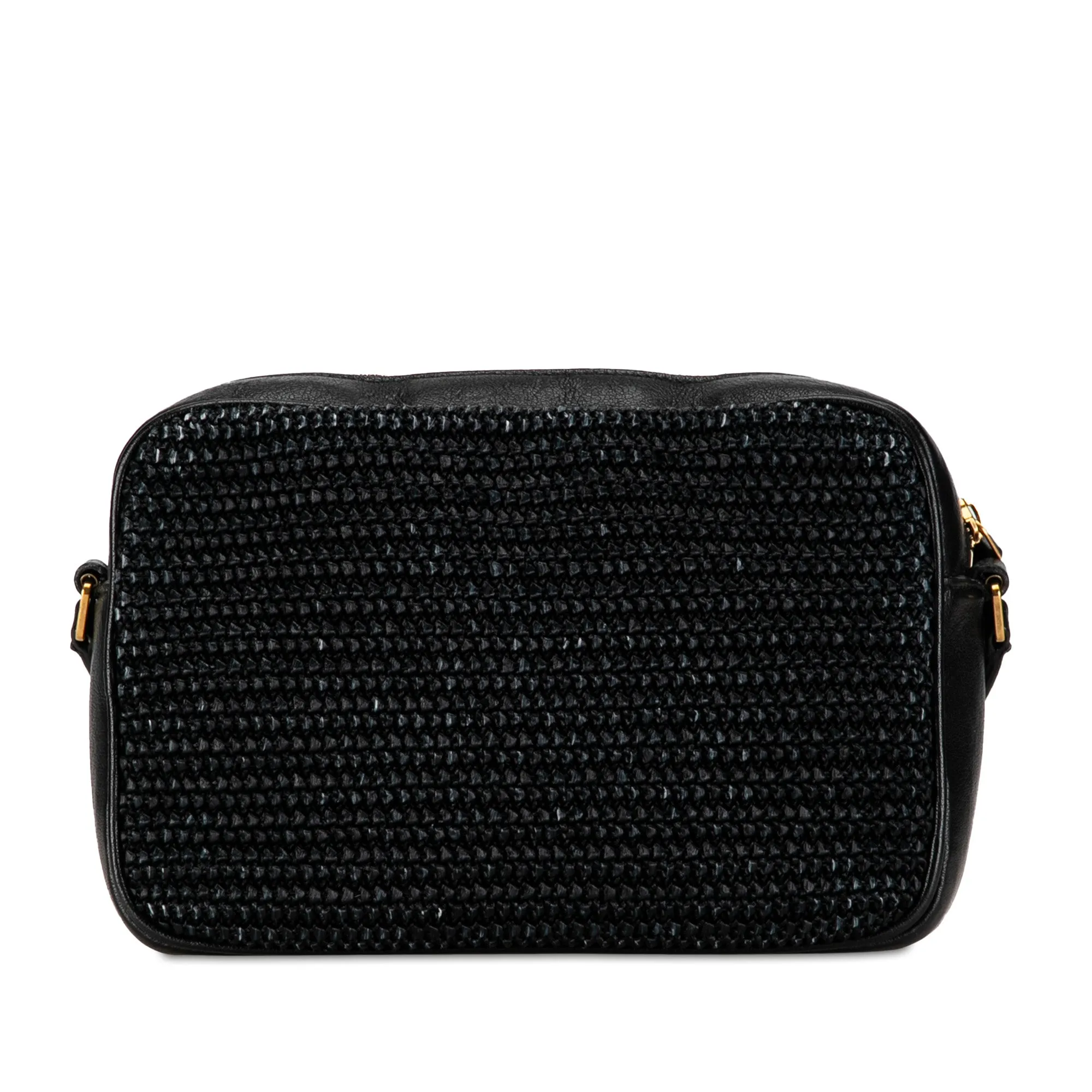 Yves Saint Laurent Lou Camera Bag Black Raffia