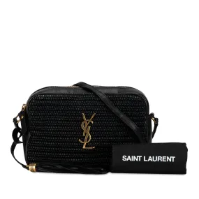 Yves Saint Laurent Lou Camera Bag Black Raffia